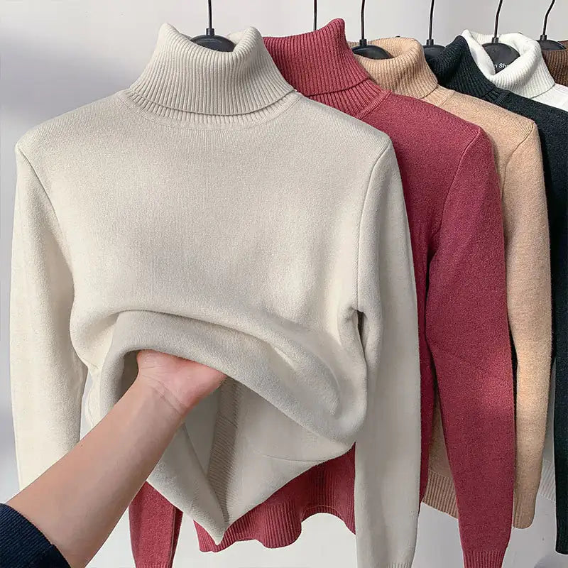 Women Turtleneck Autumn Winter Sweater - EverYouth Essentials