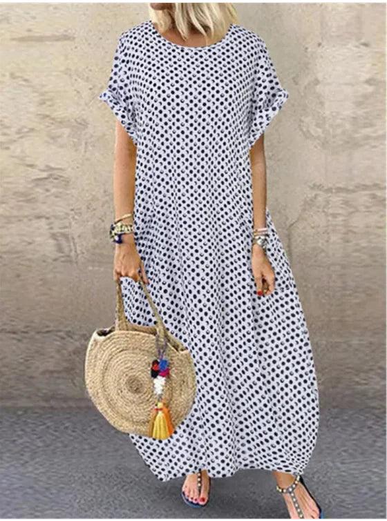 Retro Polka Dot Breeze Dress - EverYouth Essentials