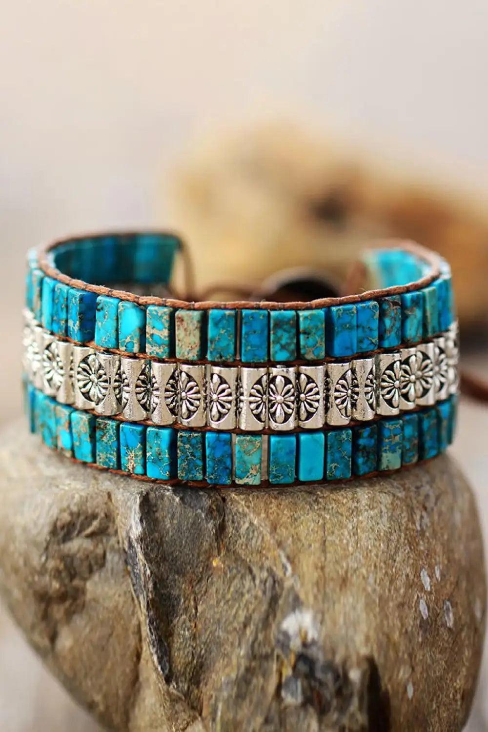 Handmade Triple Layer Natural Stone Bracelet - EverYouth Essentials