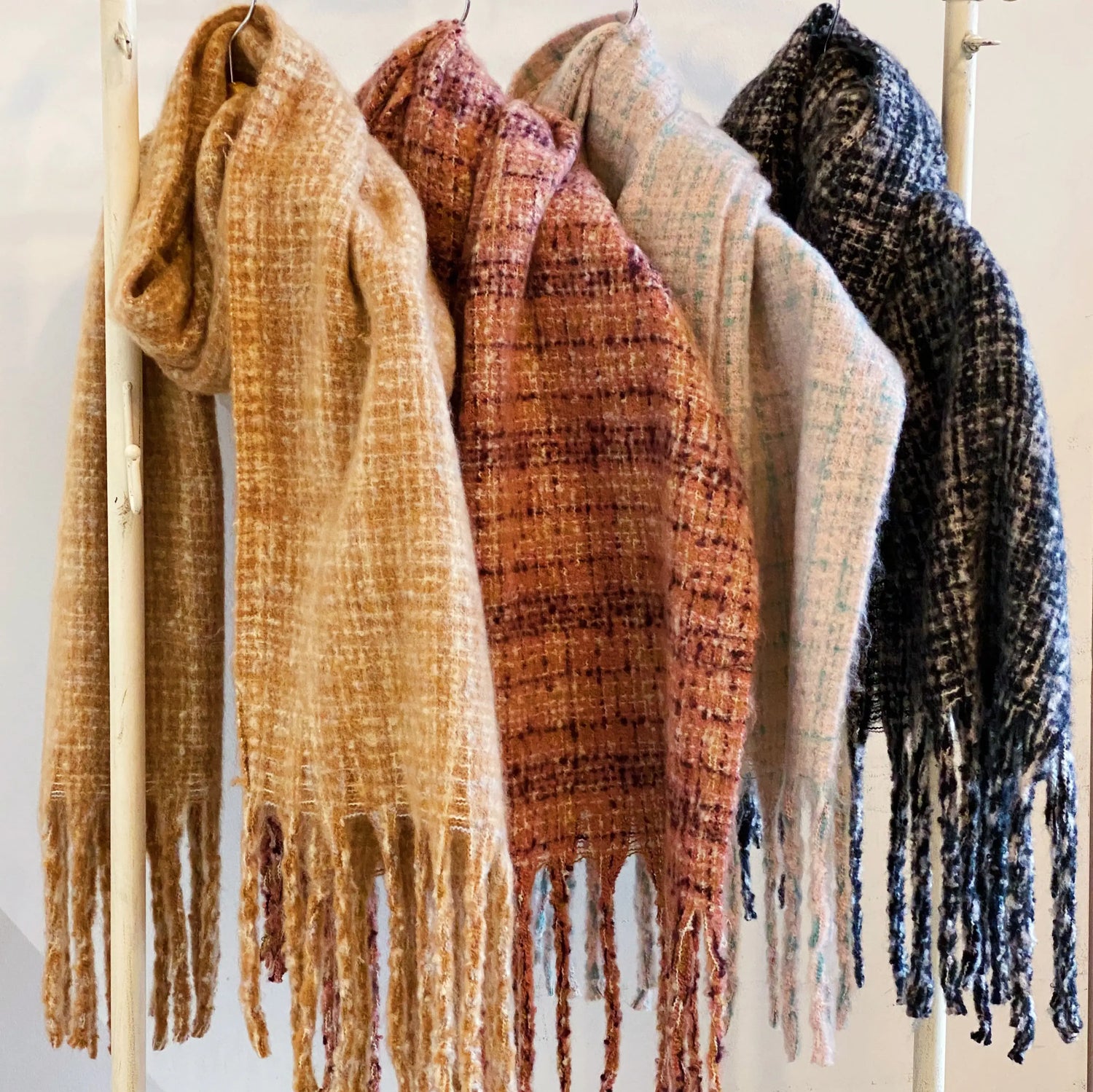 Tweed Fringe Elegance Scarf