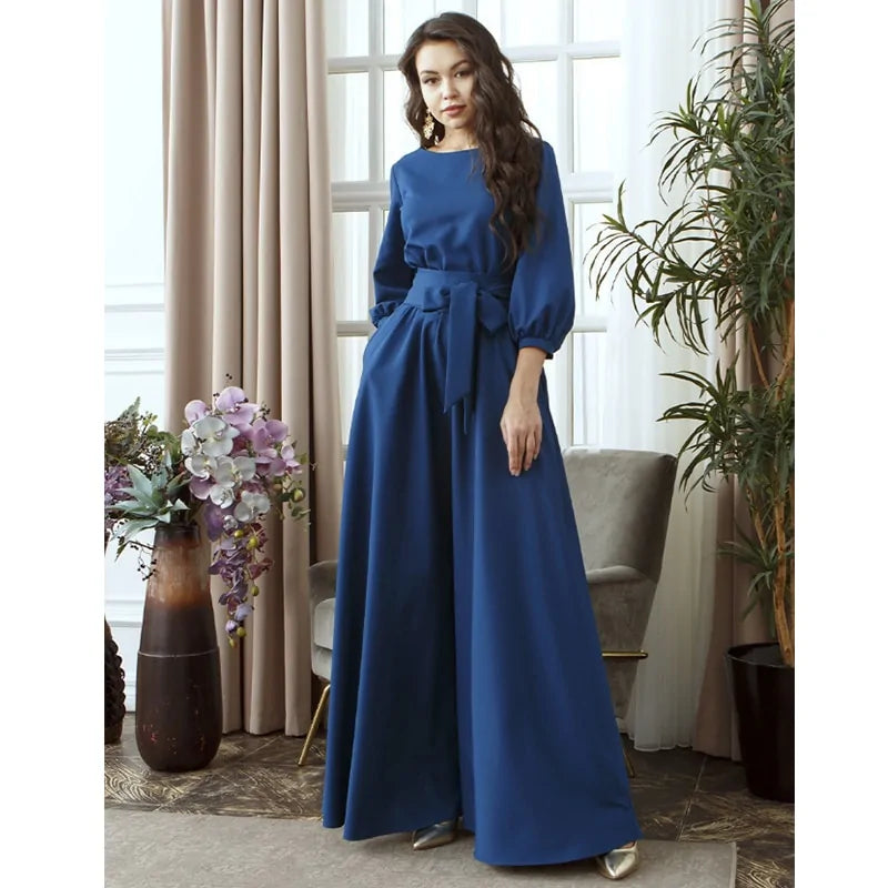 Autumn Women Casual Sashes Dress - EverYouth Essentials