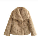 Women's Faux Fox Fur Coat: Luxe Furry Jacket for Autumn and Winter - EverYouth Essentials