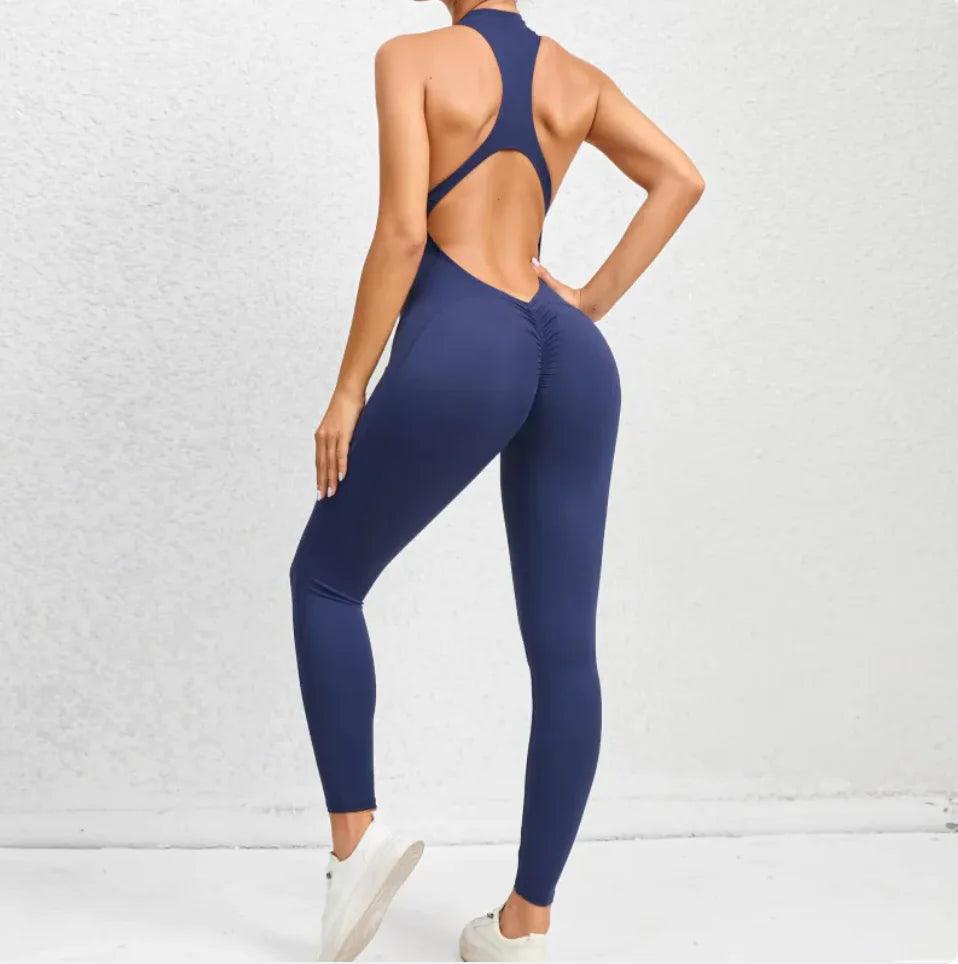 Sleeveless Zippered Yoga Jumpsuit - Tummy Control & Butt Lifting Fitness Sportswear - EverYouth Essentials