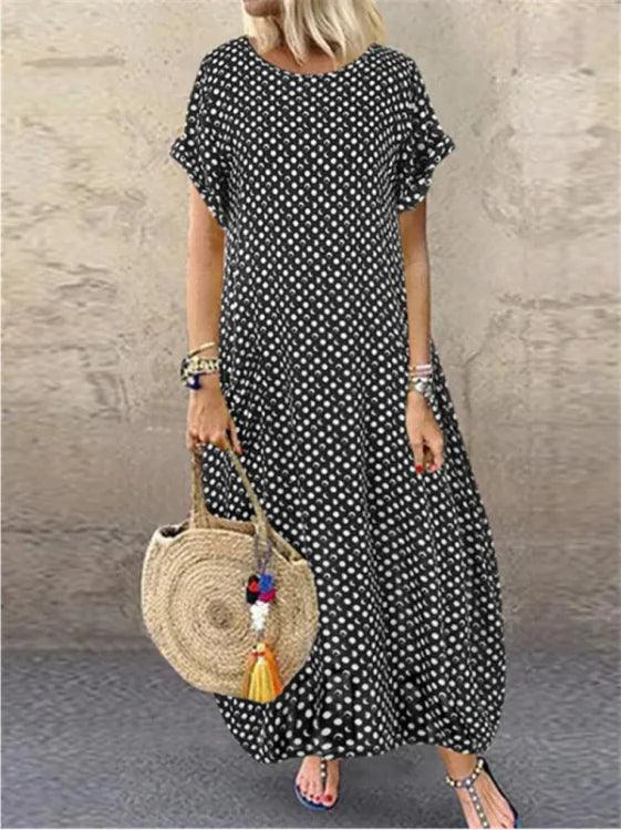 Retro Polka Dot Breeze Dress - EverYouth Essentials