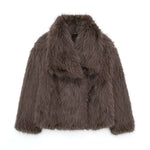 Women's Faux Fox Fur Coat: Luxe Furry Jacket for Autumn and Winter - EverYouth Essentials