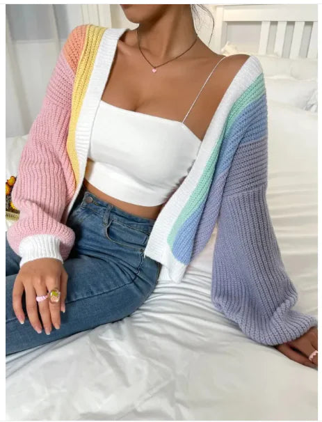 Ladies' Colorful Loose Cardigan