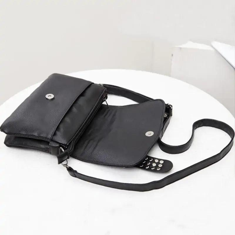 Rivet PU Leather Shoulder Bag - EverYouth Essentials