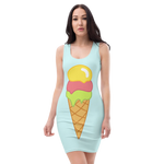 Ice Cream Cone Print Bodycon Dress - EverYouth Essentials