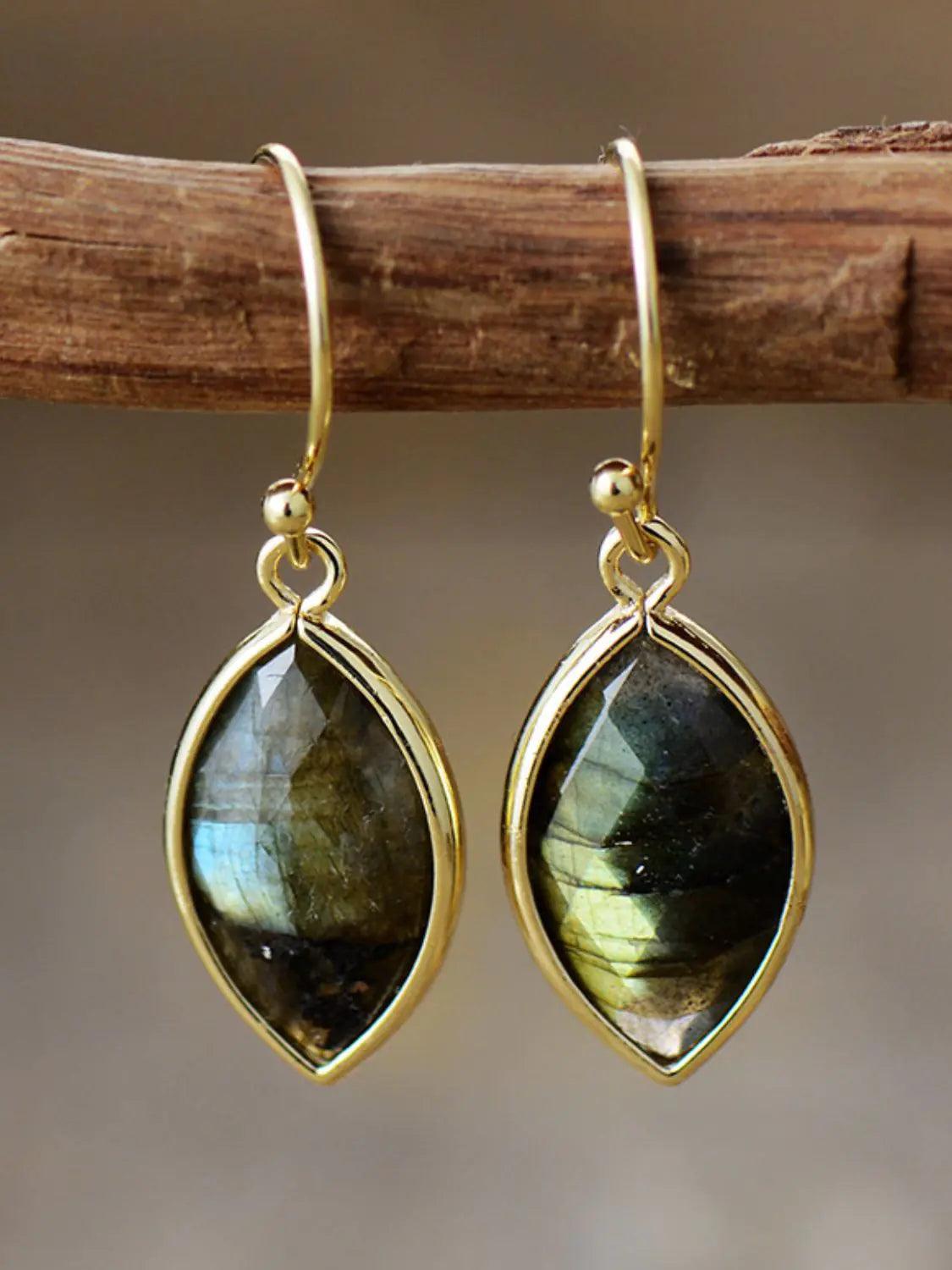 Geometrical Shape Natural Stone Dangle Earrings - EverYouth Essentials