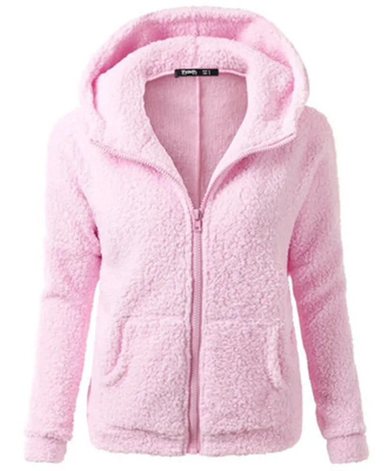 OLGITUM Women's Hooded Fleece Jacket - EverYouth Essentials