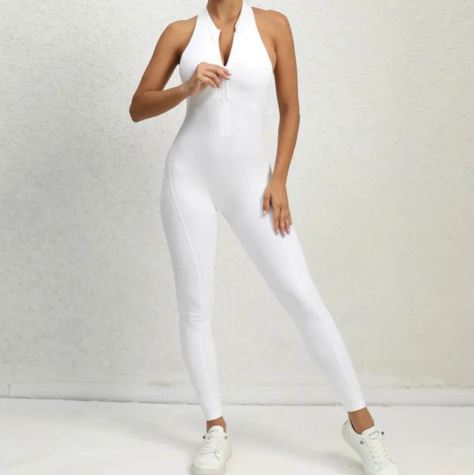 Sleeveless Zippered Yoga Jumpsuit - Tummy Control & Butt Lifting Fitness Sportswear - EverYouth Essentials