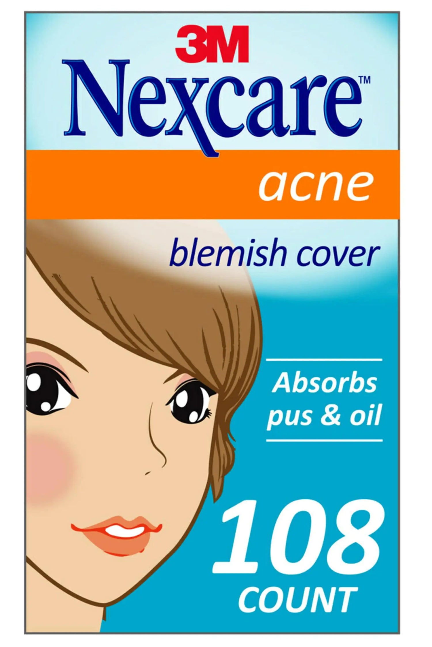 Nexcare Acne Cover, Skin Cover Absorbs Pus and Oil From Clogged Pores, Suitable Skincare for Most Skin Types - 108 Acne Covers 108 Count