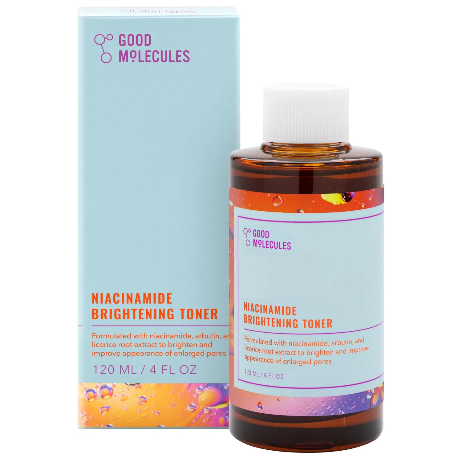 Good Molecules Niacinamide Brightening Toner - Facial Toner with Niacinamide, Vitamin C and Arbutin for Even Tone, Enlarged Pores - Skincare for Face 4 Fl Oz (Pack of 1)