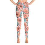 Women's Tropical Red Floral Yoga Leggings - EverYouth Essentials