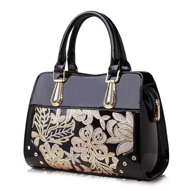 Ladies' Glitter Sequin Flower Handbags - EverYouth Essentials