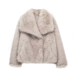 Women's Faux Fox Fur Coat: Luxe Furry Jacket for Autumn and Winter - EverYouth Essentials